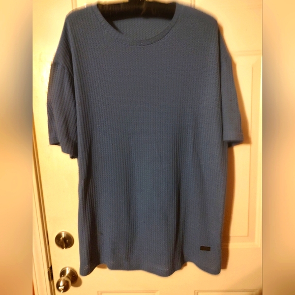 ◾🌀◾NWOT Men's Mallard Azure Cornflower Dusty Blue Solid Waffle T-Shirt - 2XL - Picture 8 of 12